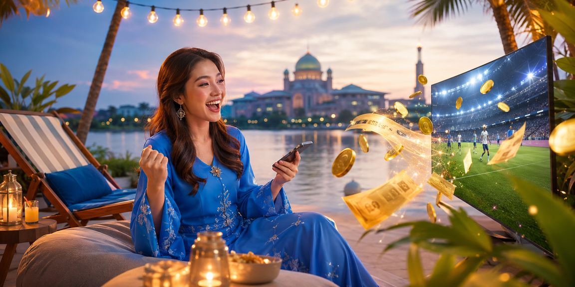 Wanita berbaju kurung di Putrajaya menyemak bonus cashback loteri di inatogel